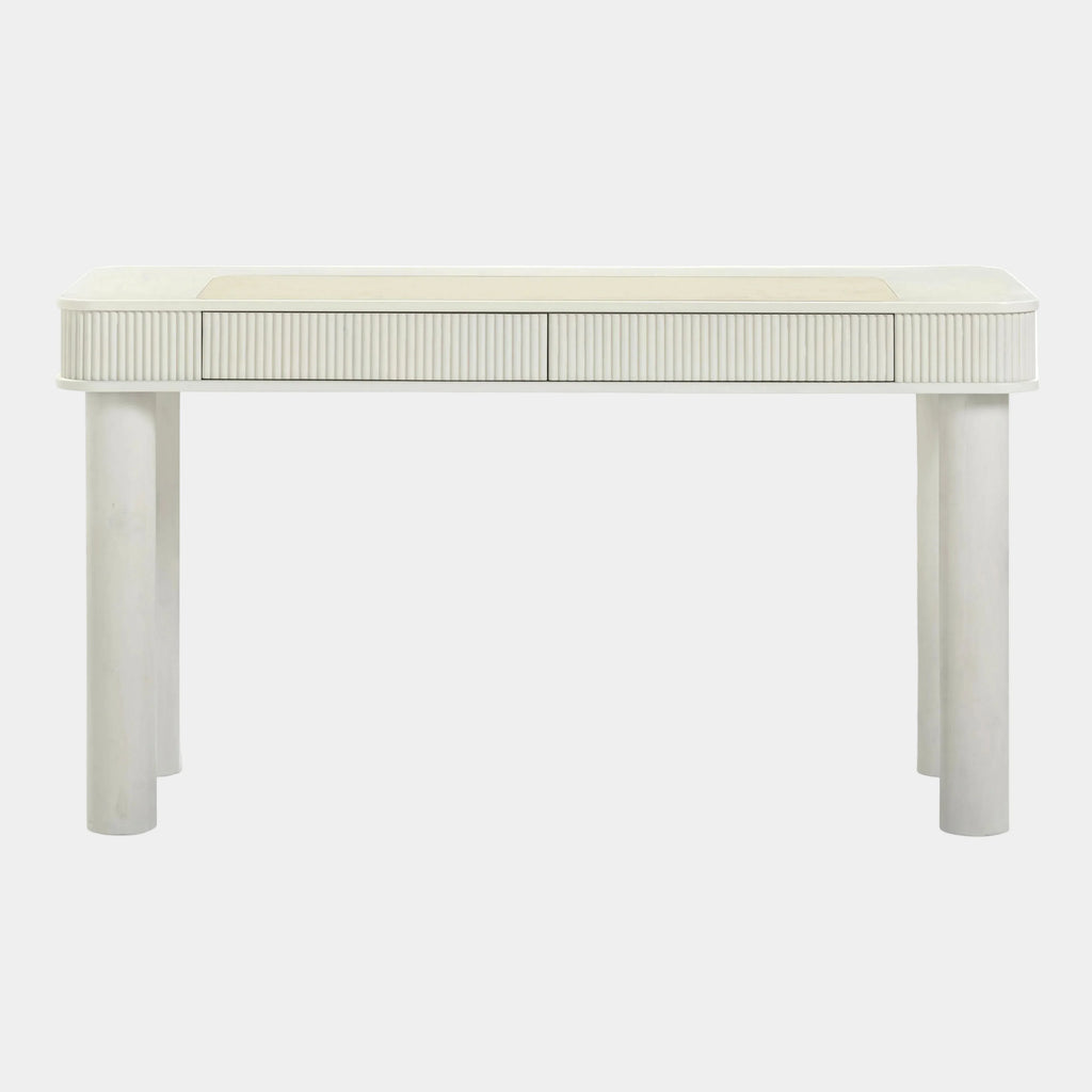Sarah 55" Cream 2-Drawer Executive Work Desk