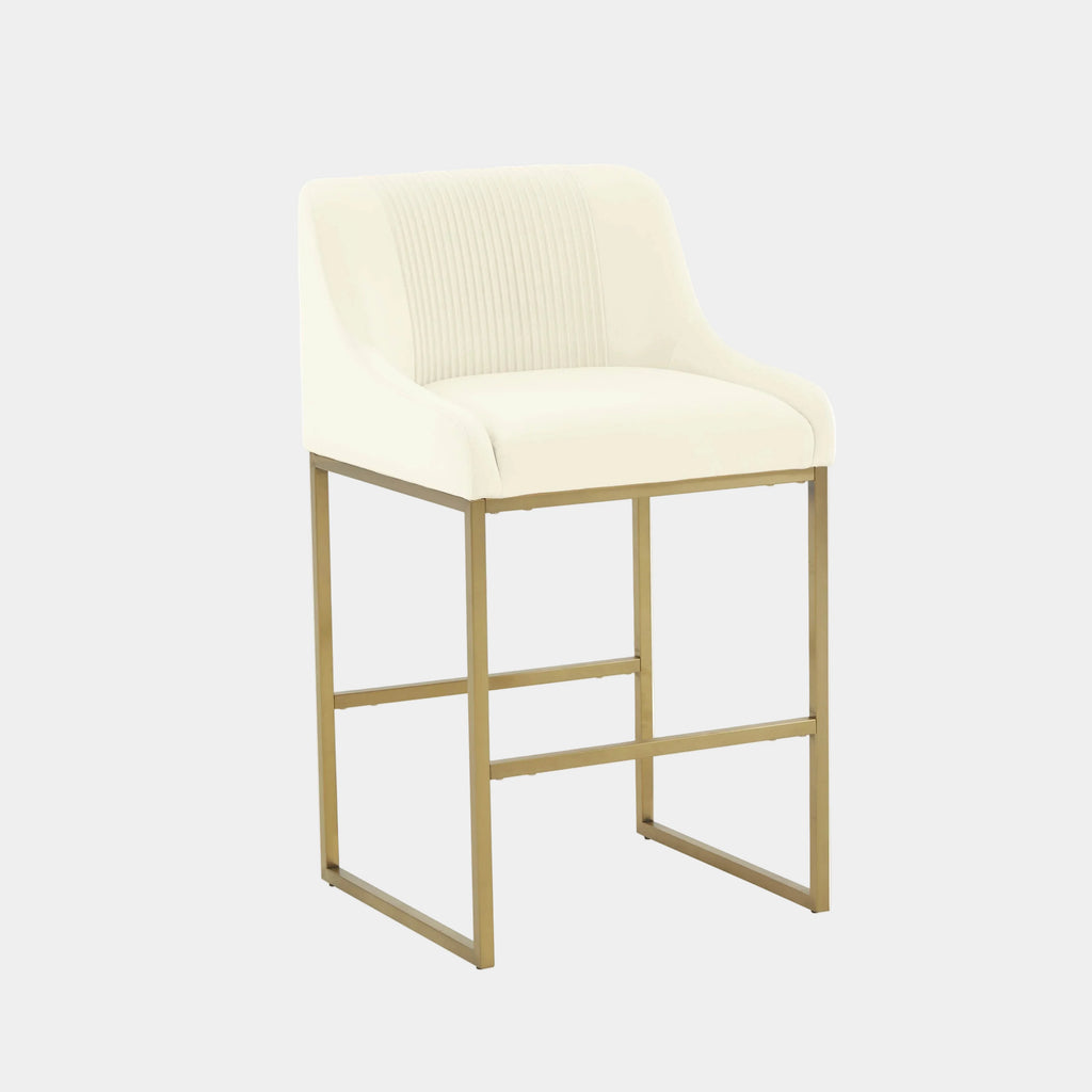 Lisa Pleated Performance Velvet Counter Stool