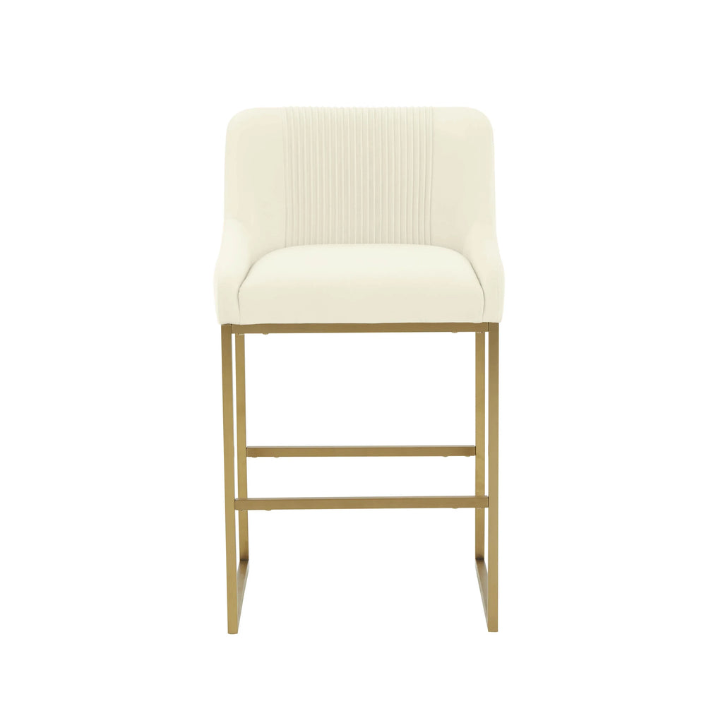 Lisa Pleated Performance Velvet Counter Stool