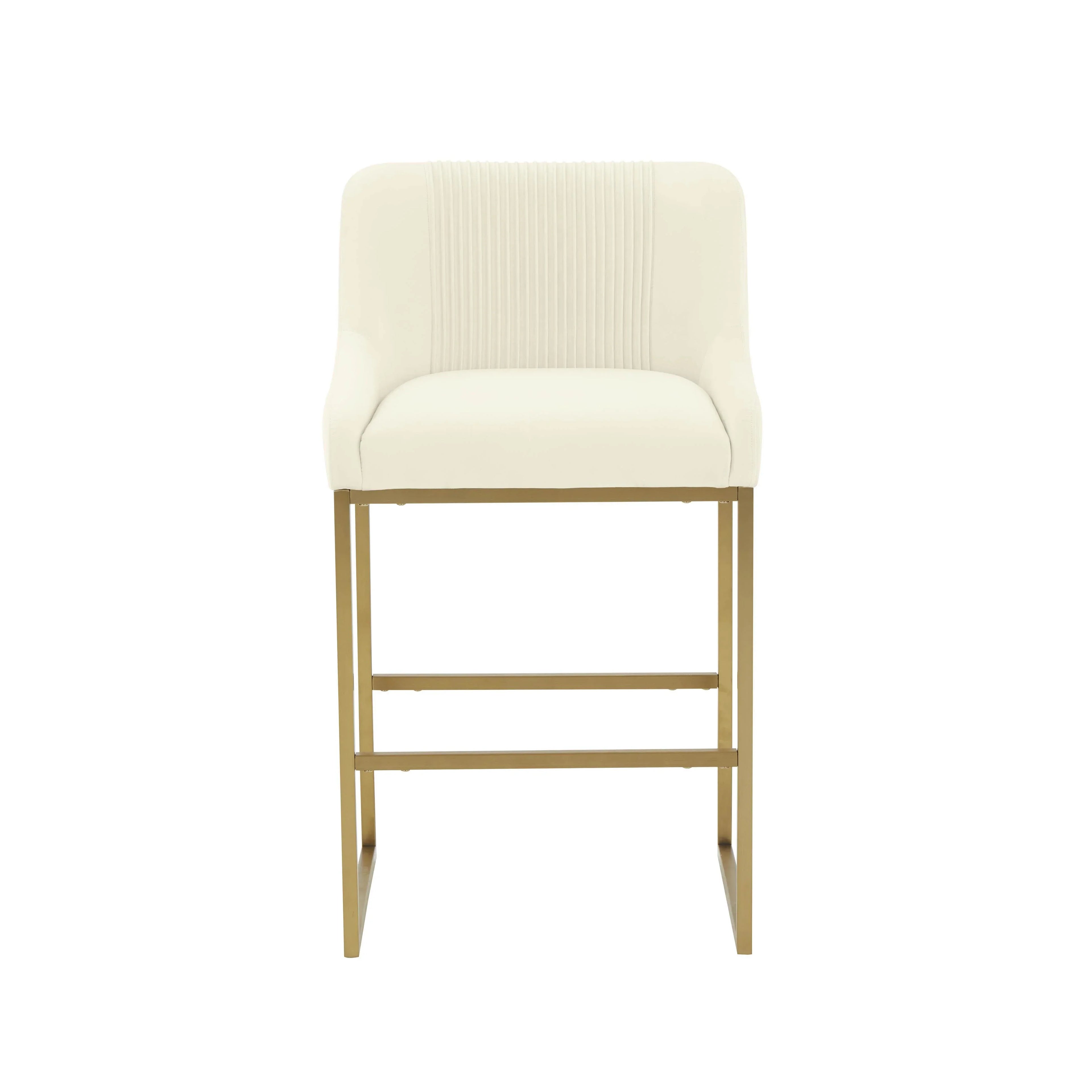 Lisa Pleated Performance Velvet Counter Stool