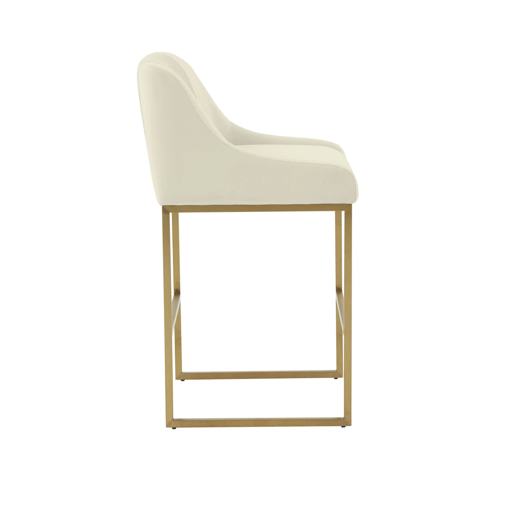 Lisa Pleated Performance Velvet Counter Stool
