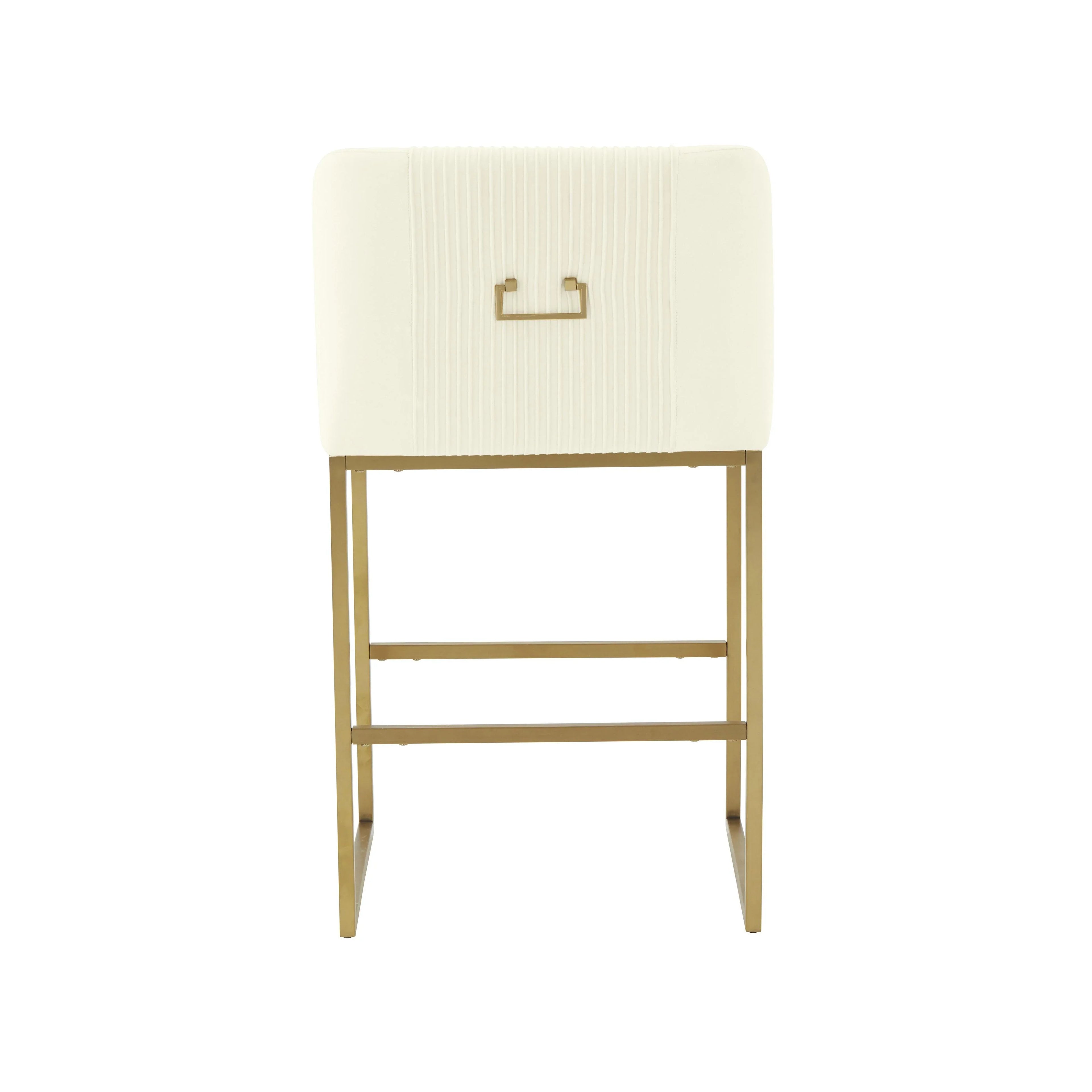 Lisa Pleated Performance Velvet Counter Stool