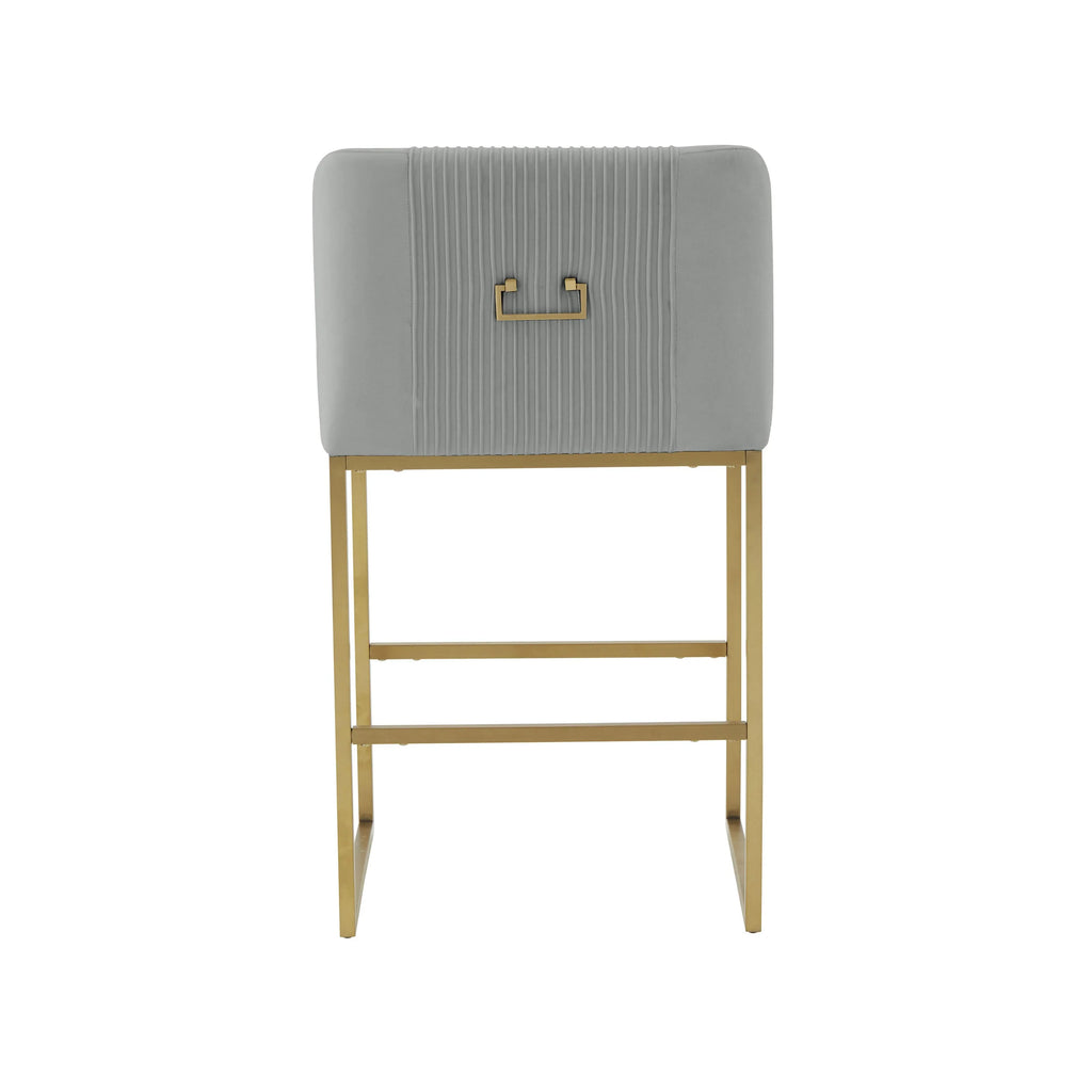 Lisa Pleated Performance Velvet Counter Stool