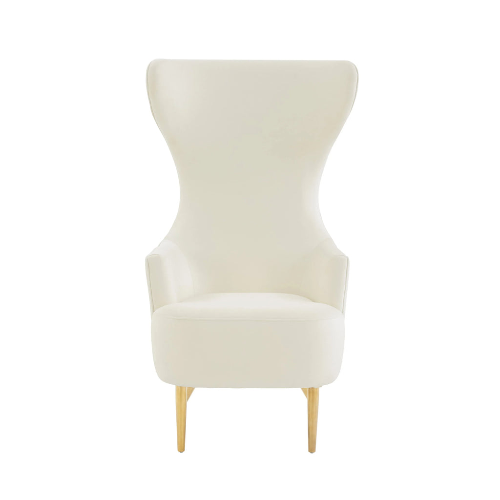 Julia Performance Velvet Channel Tufted Wingback Accent Chair