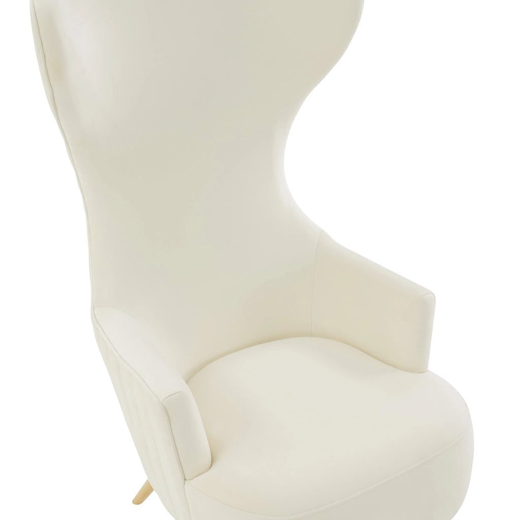 Julia Performance Velvet Channel Tufted Wingback Accent Chair