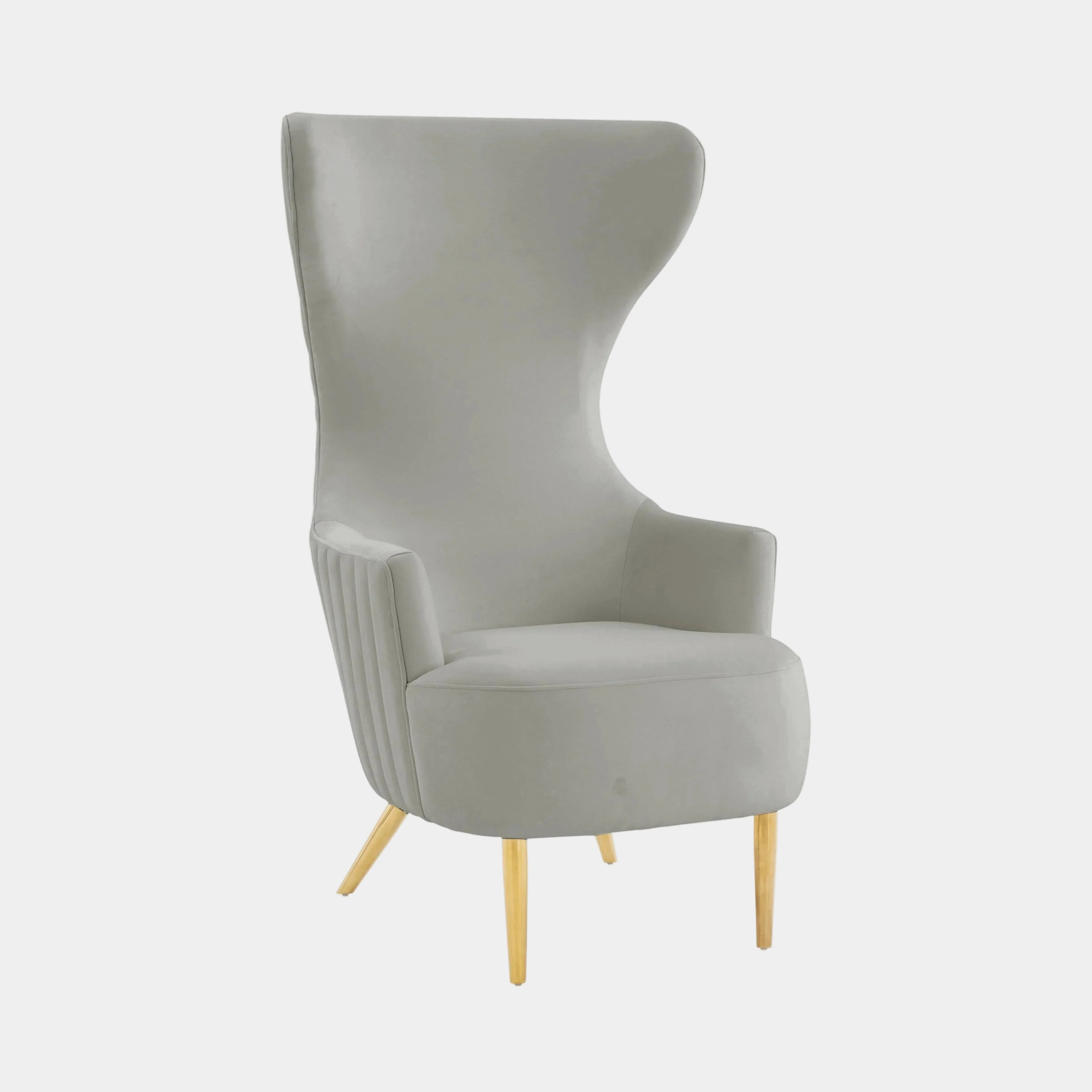 Julia Performance Velvet Channel Tufted Wingback Accent Chair