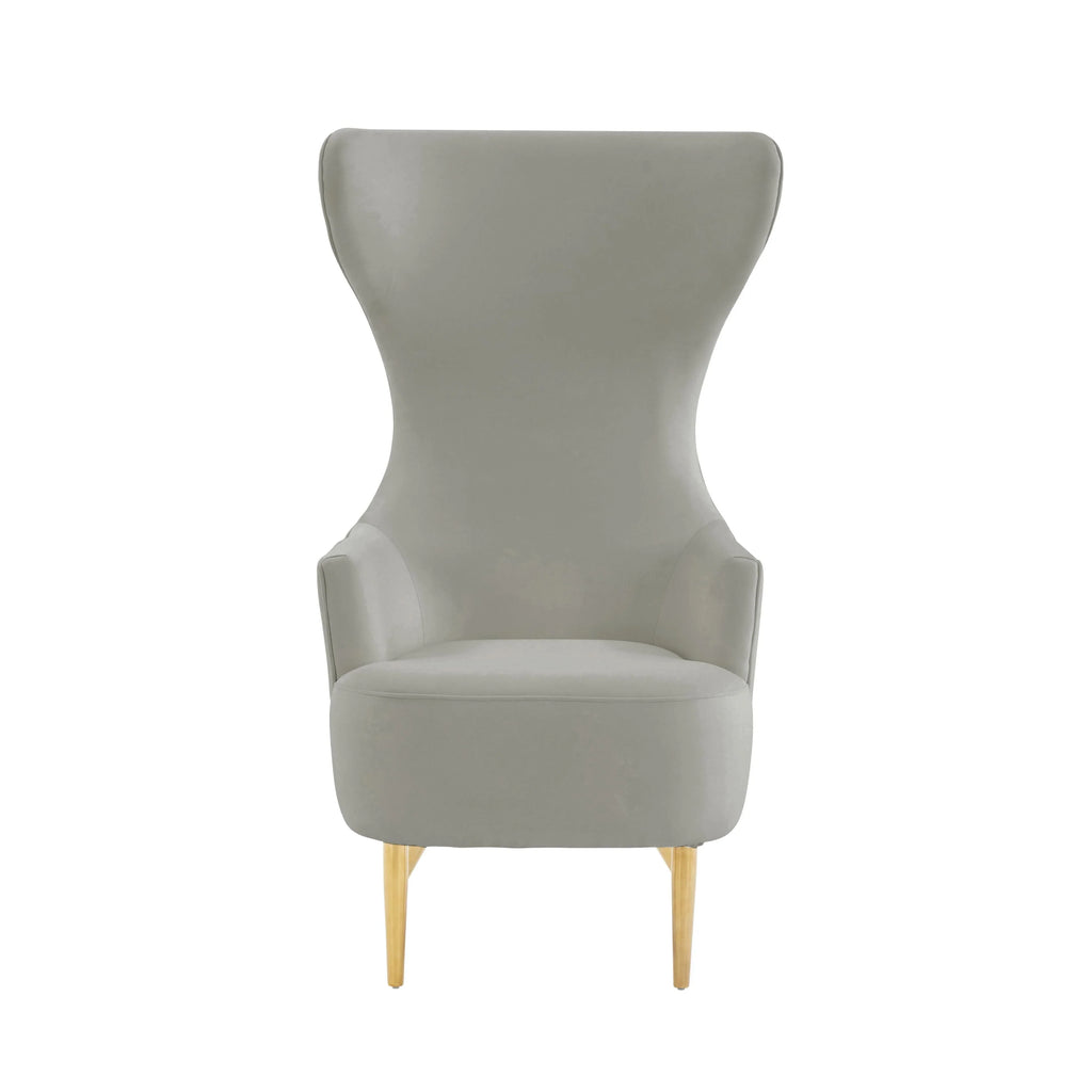 Julia Performance Velvet Channel Tufted Wingback Accent Chair