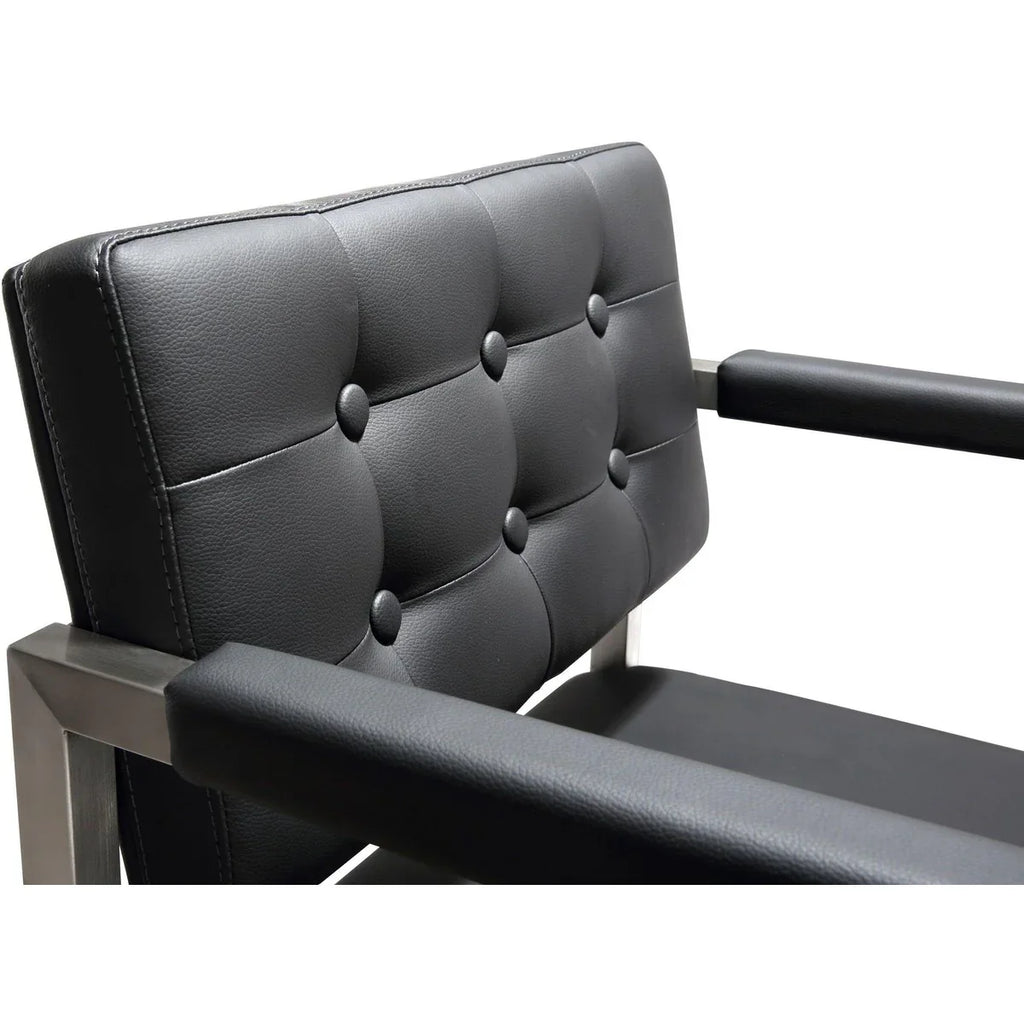 Director Performance Vegan Leather Stool with Silver Base