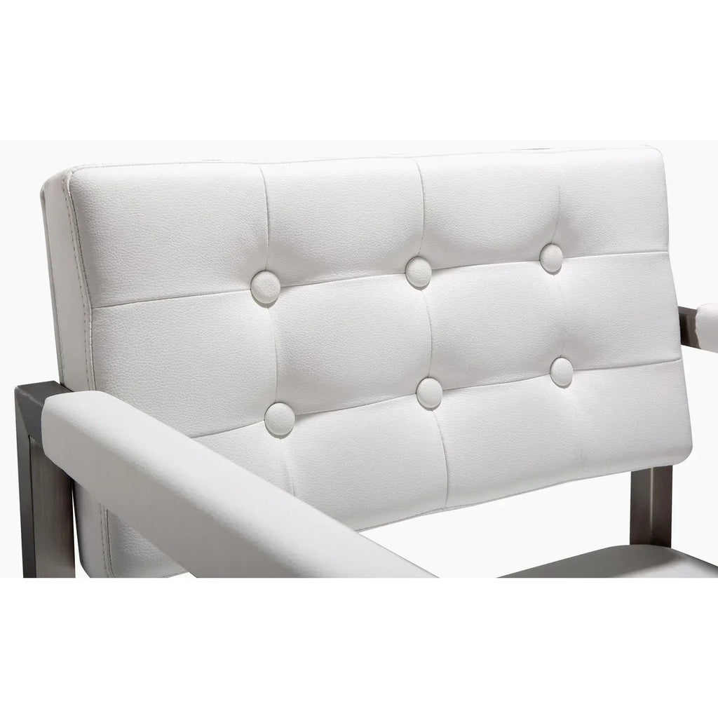 Director Performance Vegan Leather Stool with Silver Base