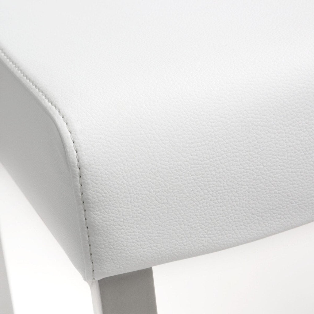 Denmark Performance Vegan Leather Stool with Silver Base - Set of 2