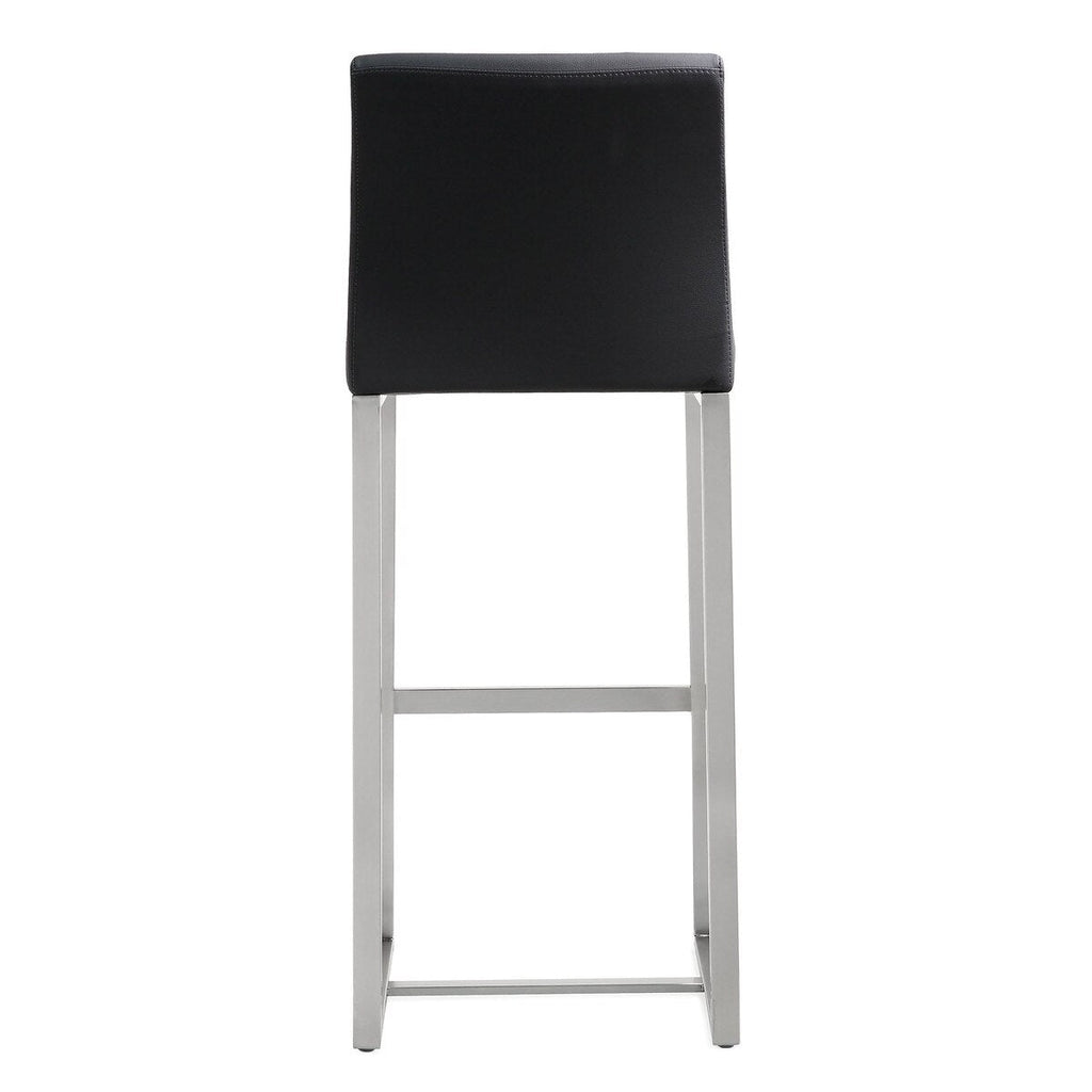 Denmark Performance Vegan Leather Stool with Silver Base - Set of 2