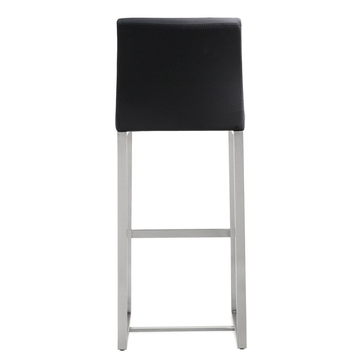 Denmark Performance Vegan Leather Stool with Silver Base - Set of 2