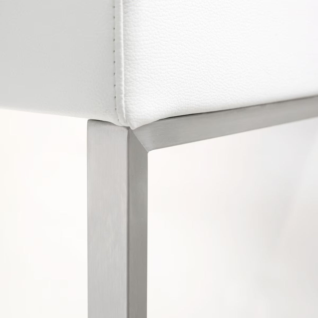 Denmark Performance Vegan Leather Stool with Silver Base - Set of 2