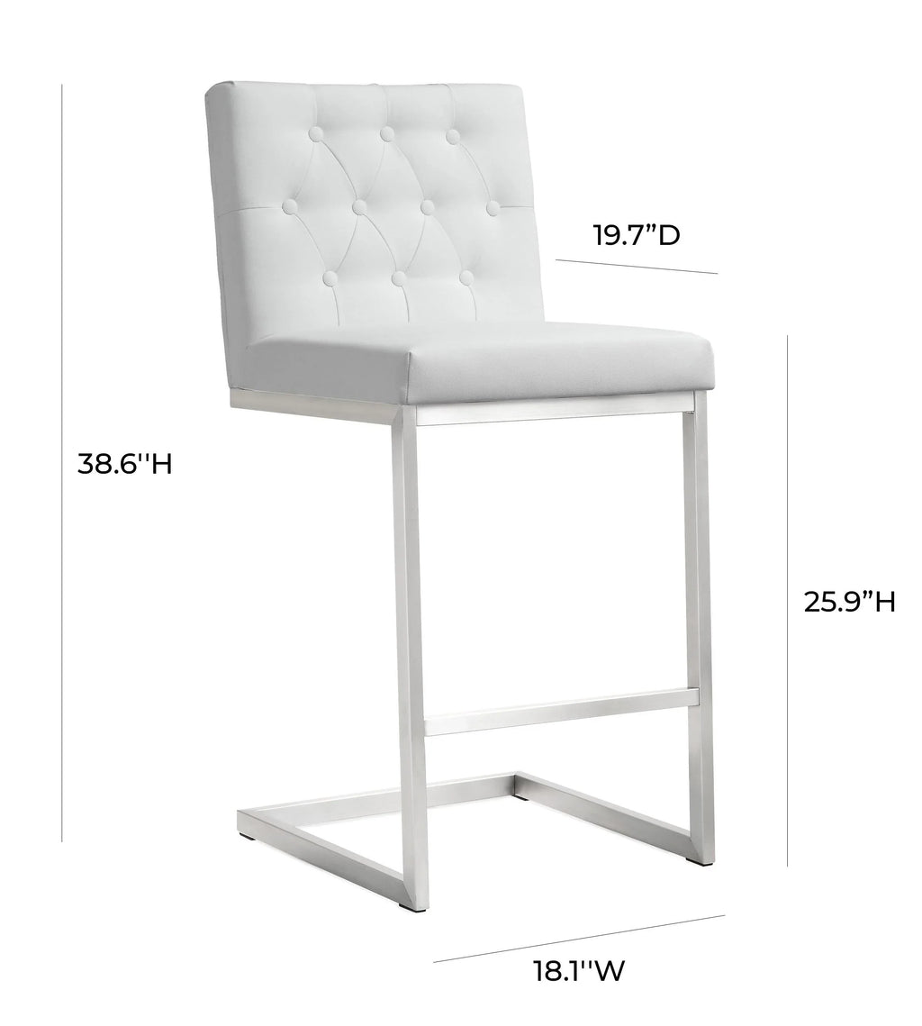 Helsinki White Performance Vegan Leather Stool - Set of 2
