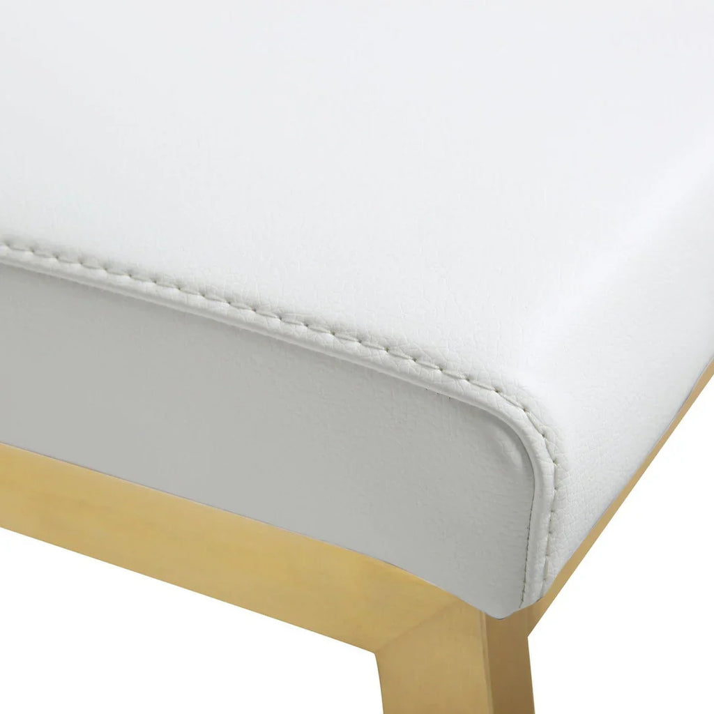 Parma Performance Vegan Leather and Gold Stainless Steel Counter Stool - Set of 2