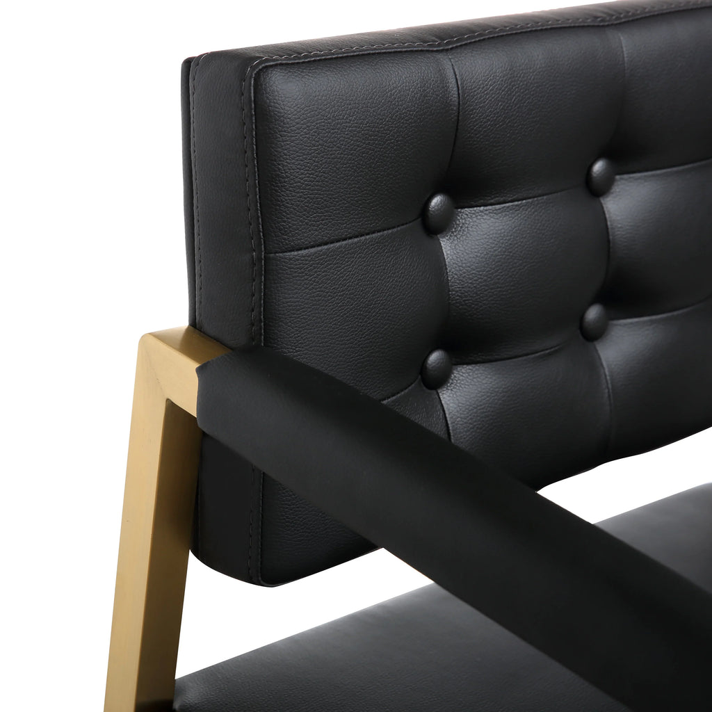 Director Performance Vegan Leather Stool with Gold Base