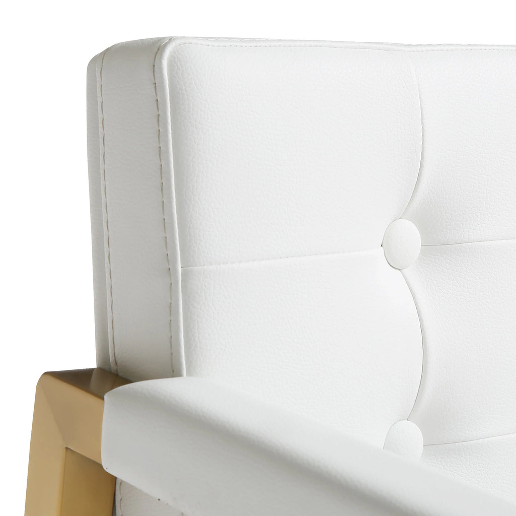 Director Performance Vegan Leather Stool with Gold Base