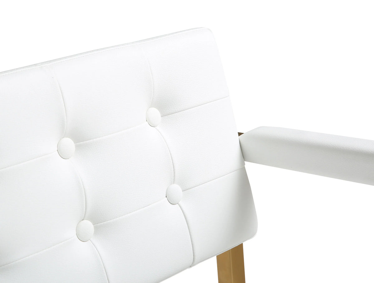 Director Performance Vegan Leather Stool with Gold Base