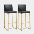 Denmark Performance Vegan Leather Stool with Gold Base - Set of 2