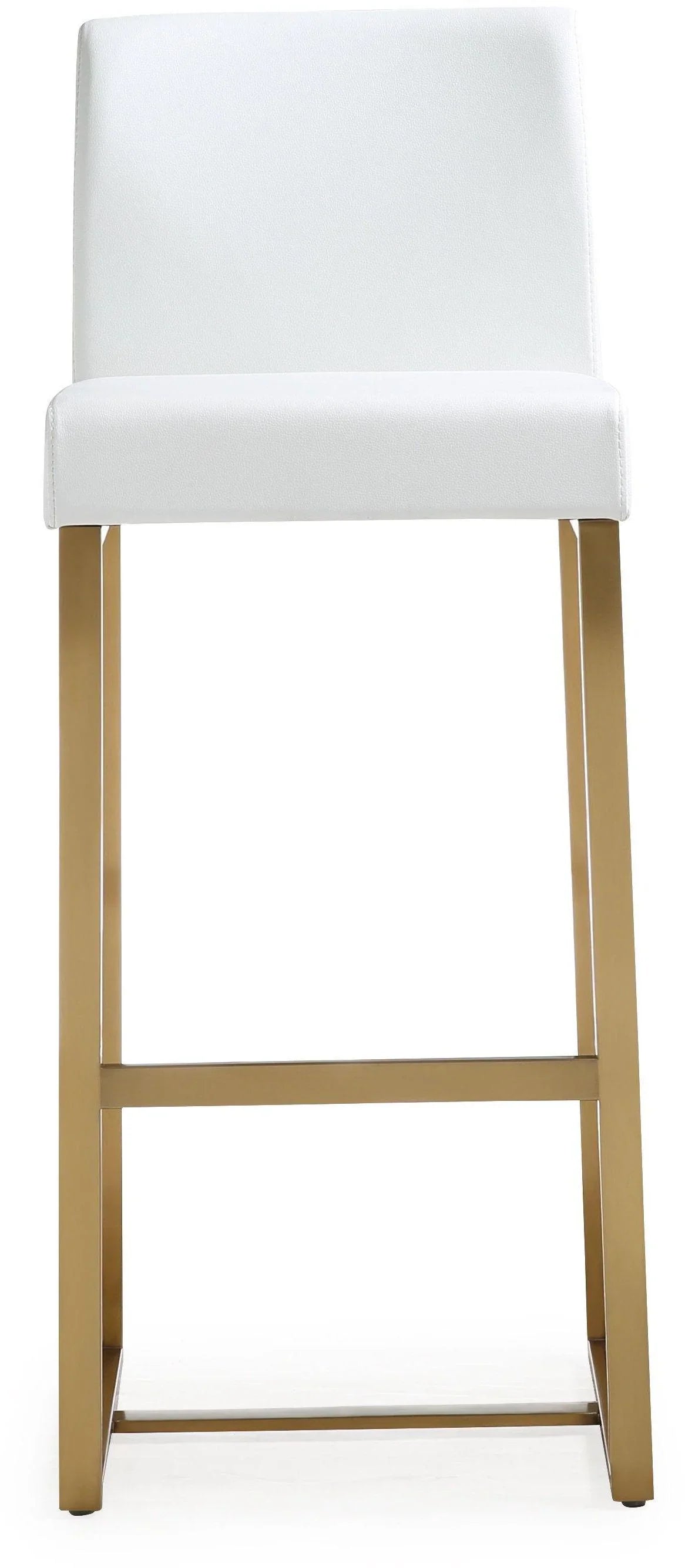 Denmark Performance Vegan Leather Stool with Gold Base - Set of 2