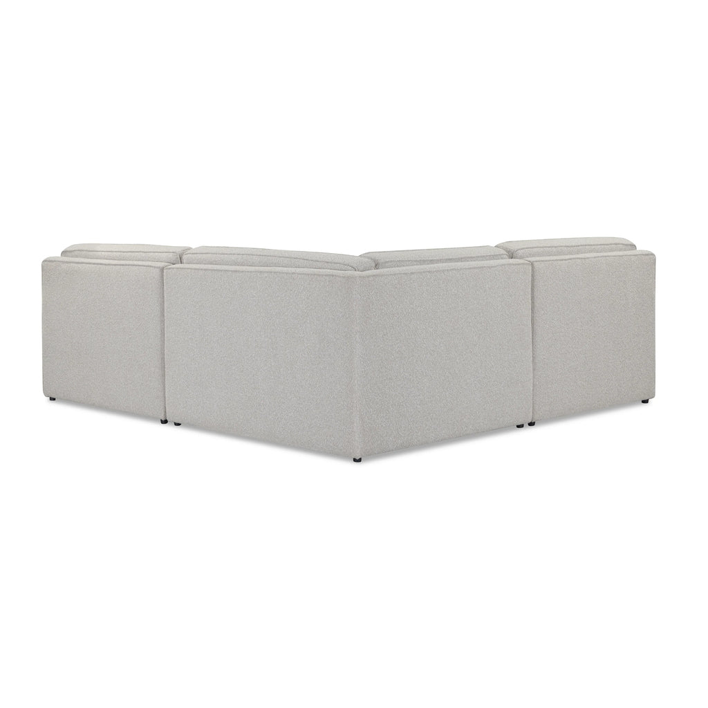 Yvette 3-Piece Warm Grey Performance Boucle L-Sectional