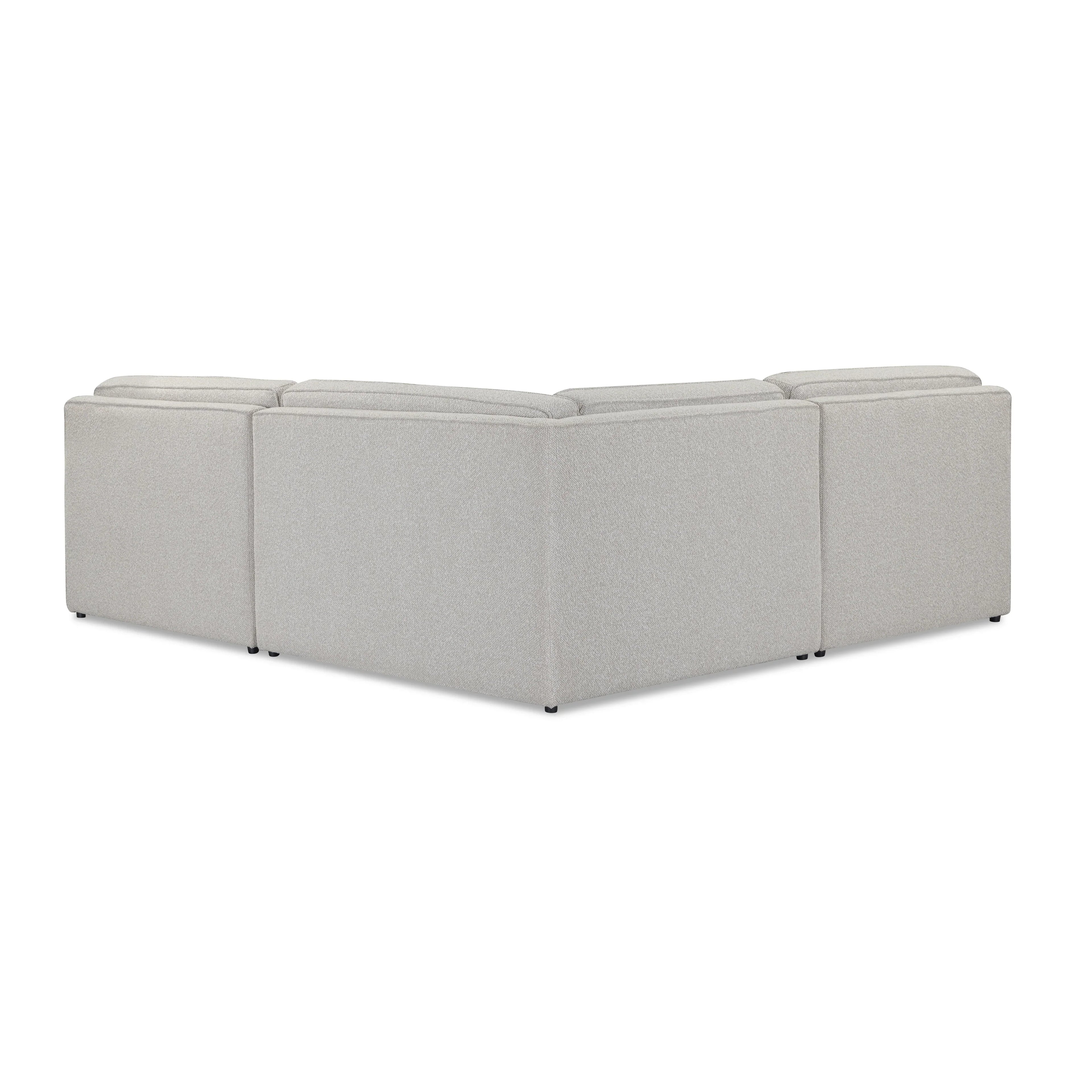 Yvette 3-Piece Warm Grey Performance Boucle L-Sectional