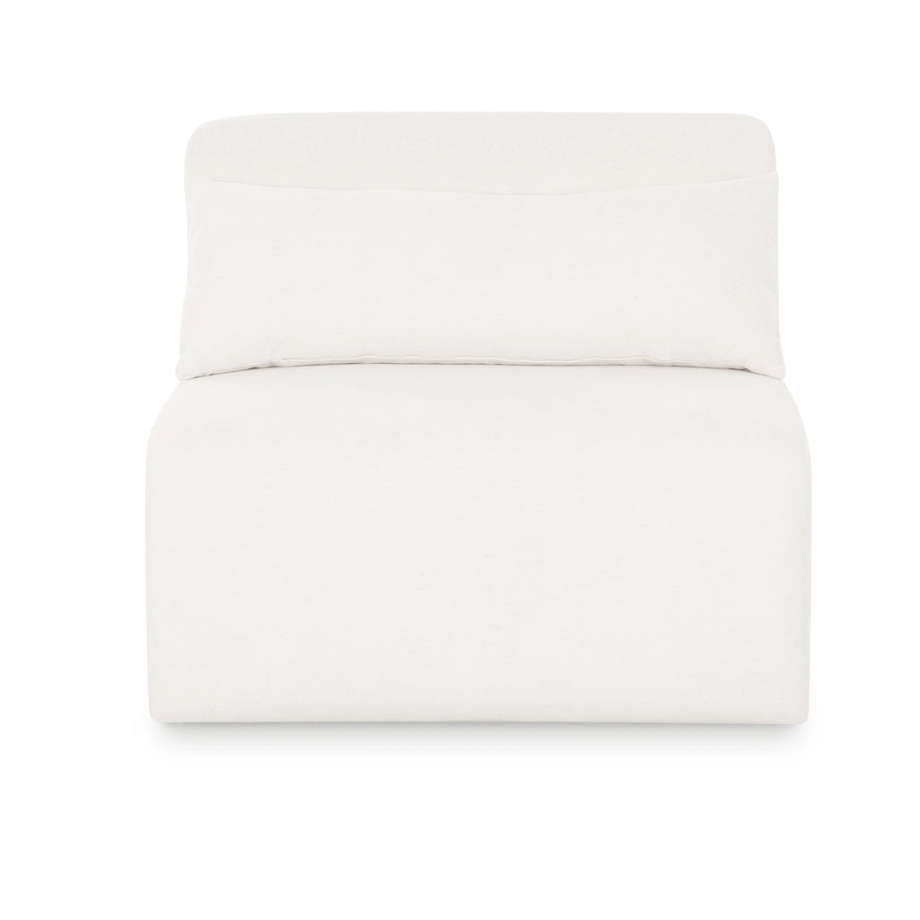 Tarra Cream Performance Chenille Modular Armless Chair