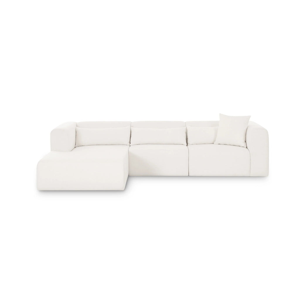 Tarra 3-Piece Cream Performance Chenille Modular Sectional