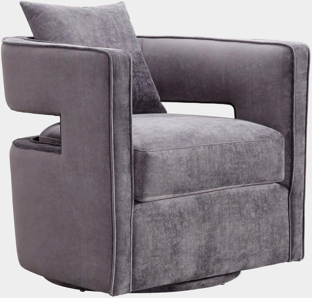 Kennedy Performance Velvet Swivel Accent Chair