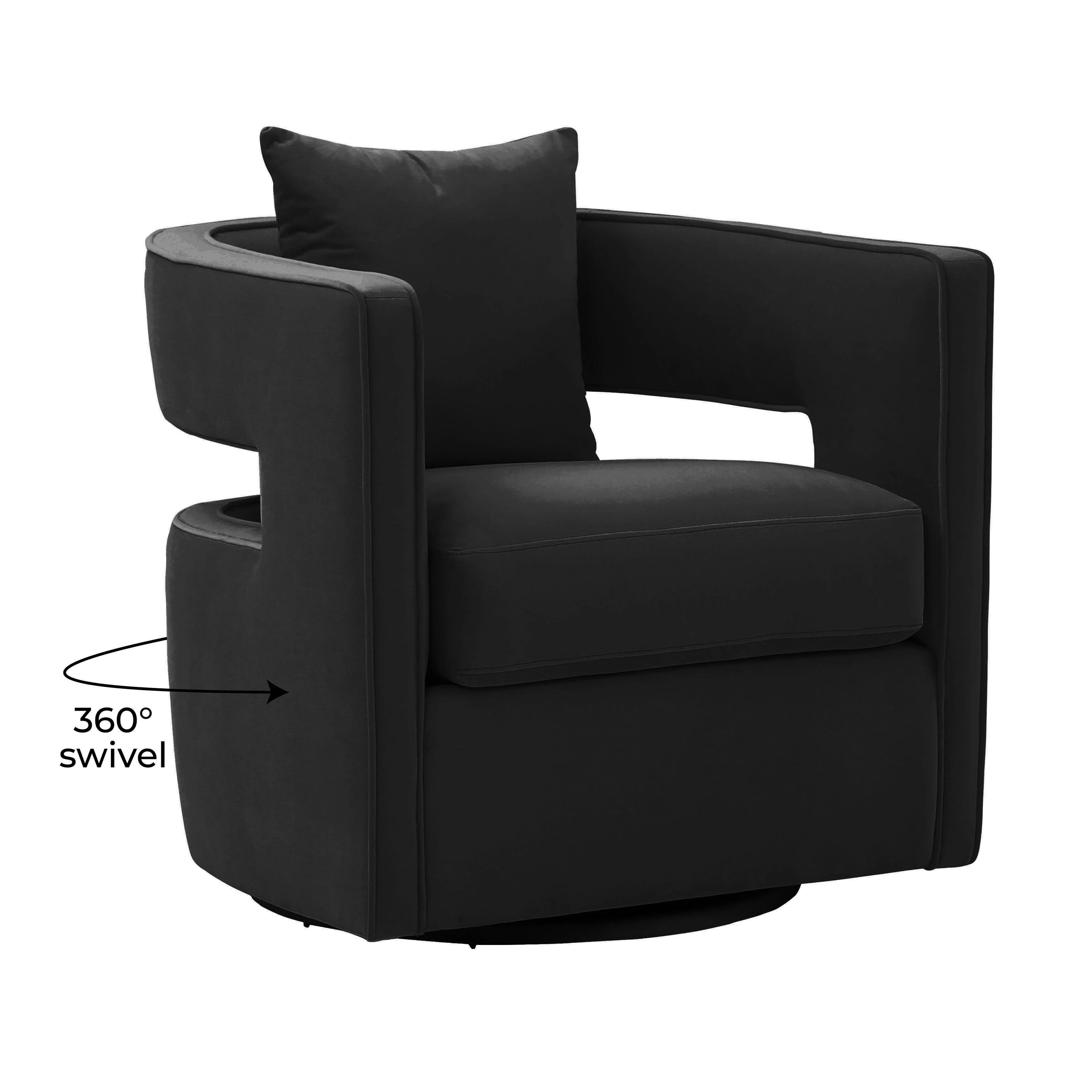 Kennedy Performance Velvet Swivel Accent Chair