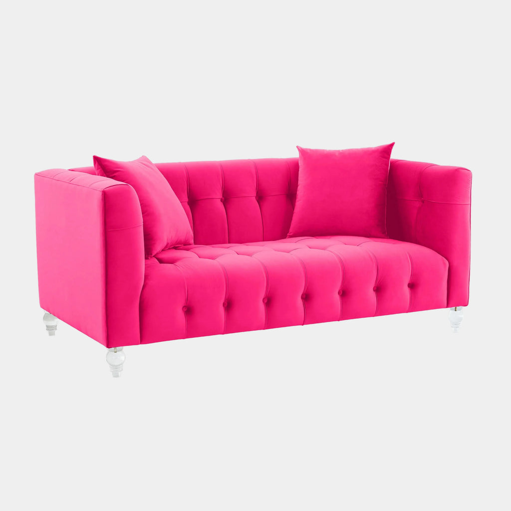 Bea 66" Hot Pink Performance Velvet Loveseat