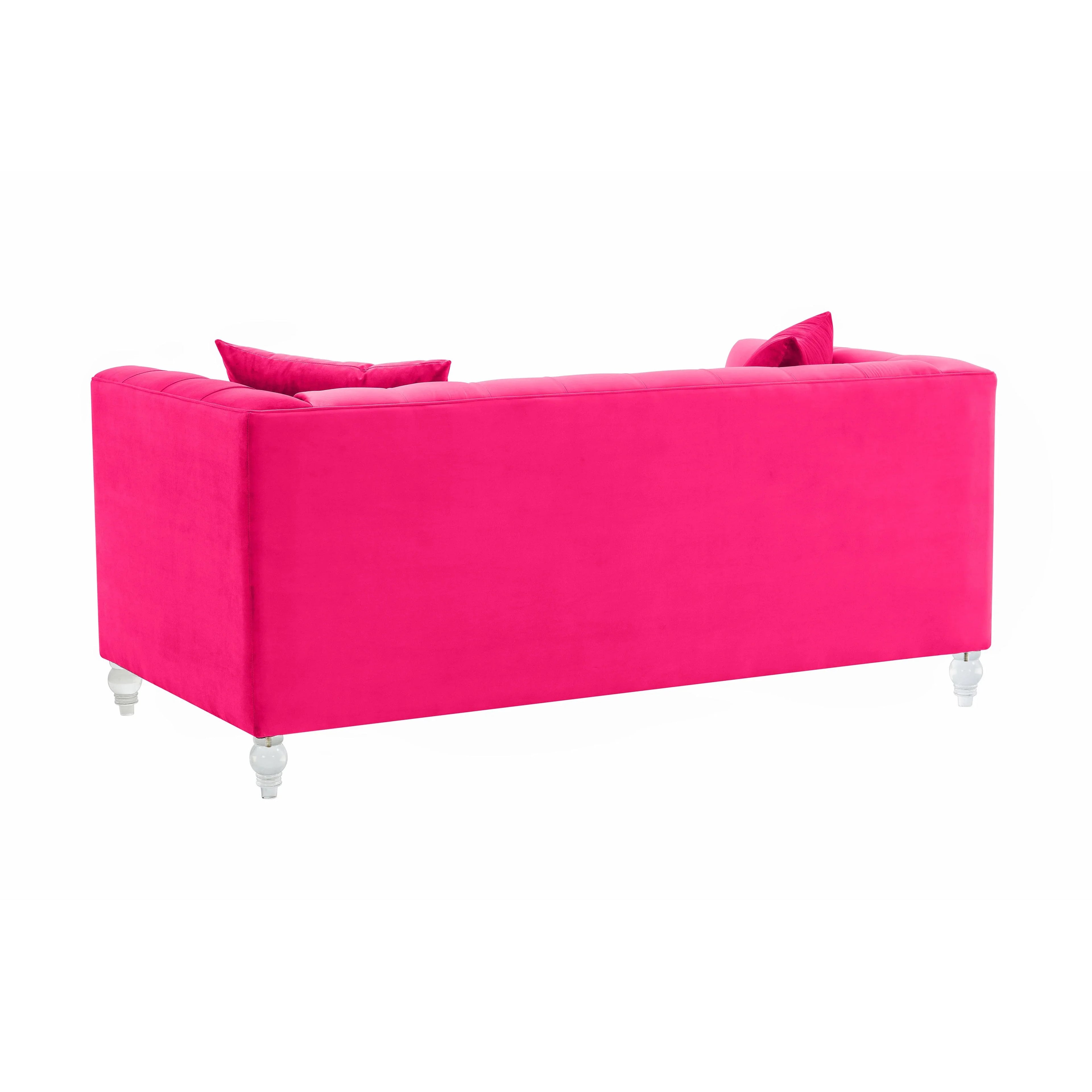 Bea 66" Hot Pink Performance Velvet Loveseat