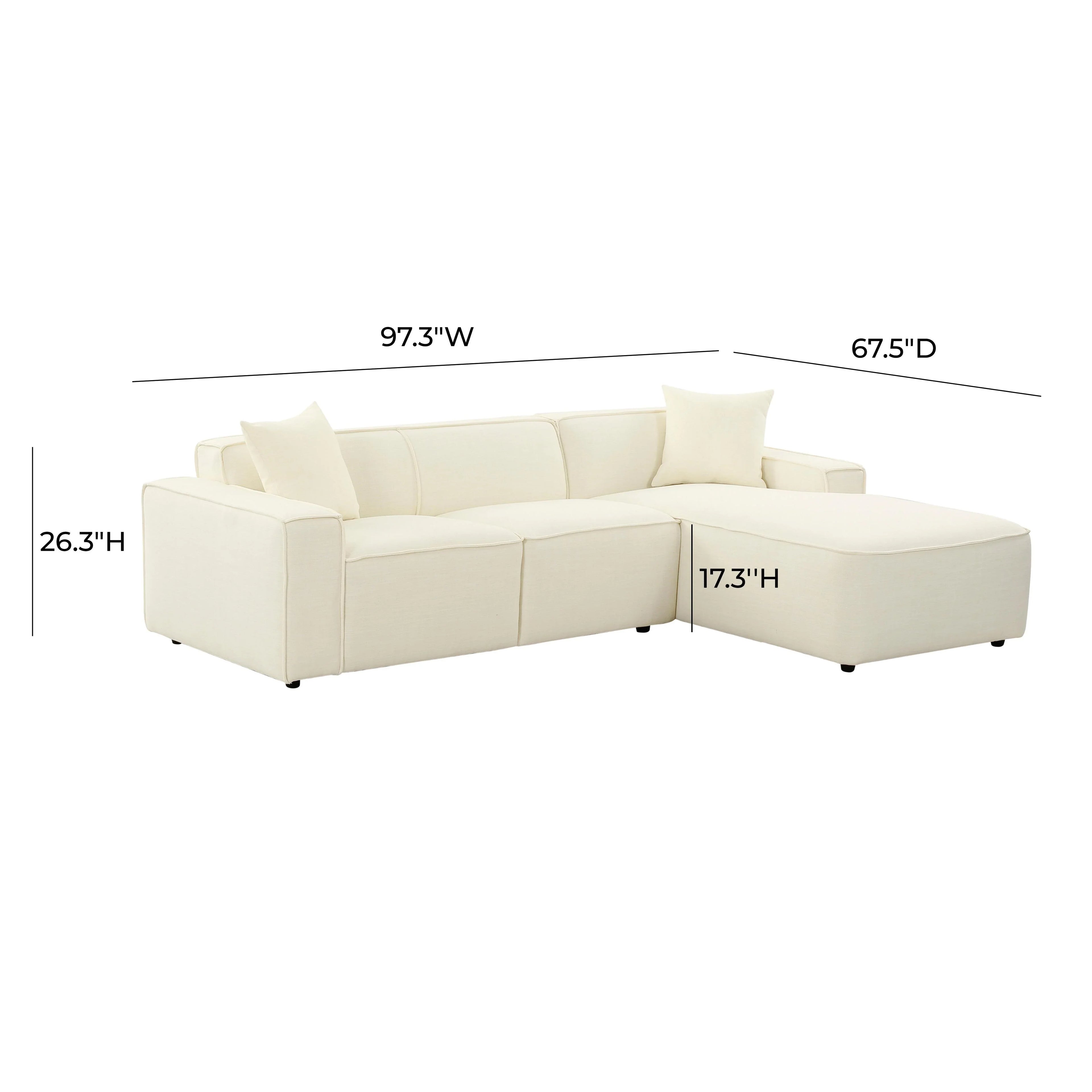 Olafur 2-Piece Performance Fabric L-Shaped Sectional
