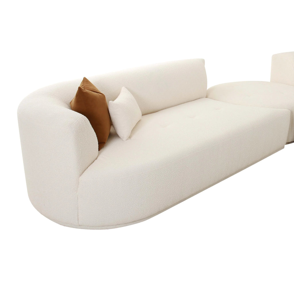 Fickle 3-Piece Cream Performance Boucle Modular Sectional