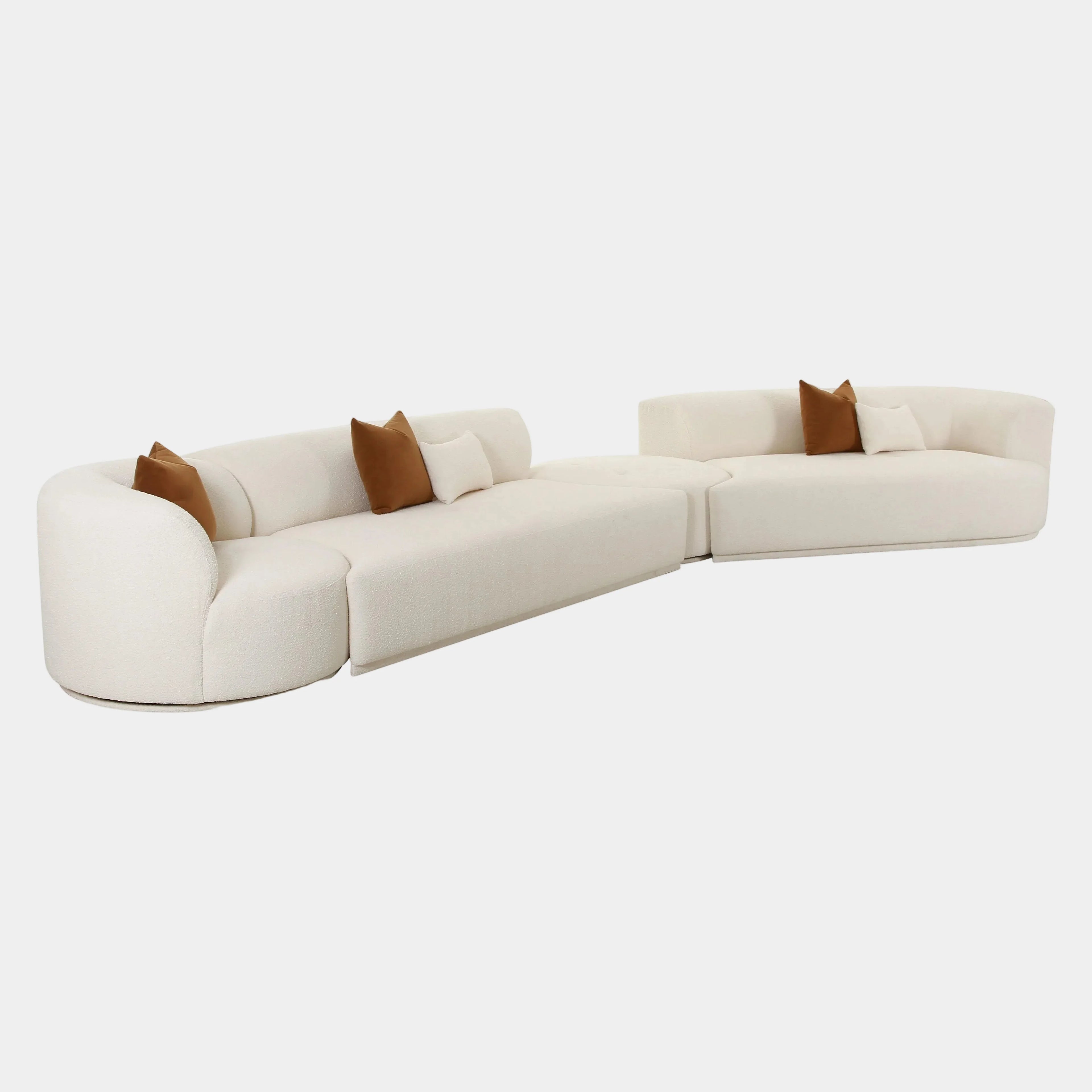 Fickle 4-Piece Cream Performance Boucle Modular Sectional