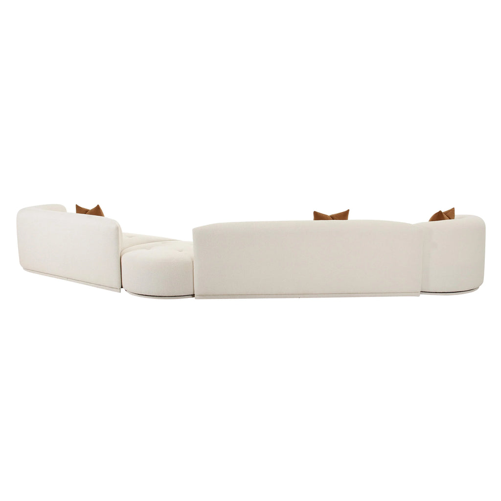 Fickle 4-Piece Cream Performance Boucle Modular Sectional