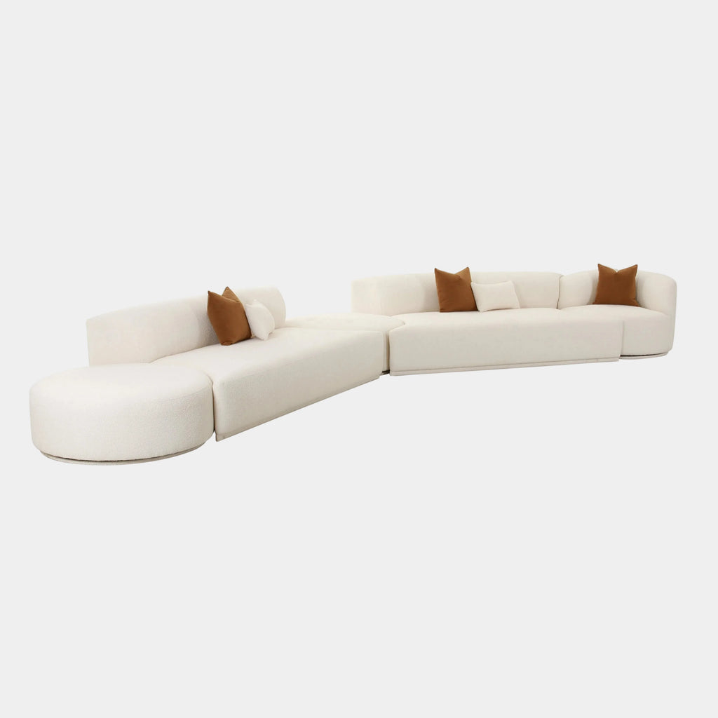 Fickle Cream Performance Boucle 5-Piece Modular Chaise Sectional