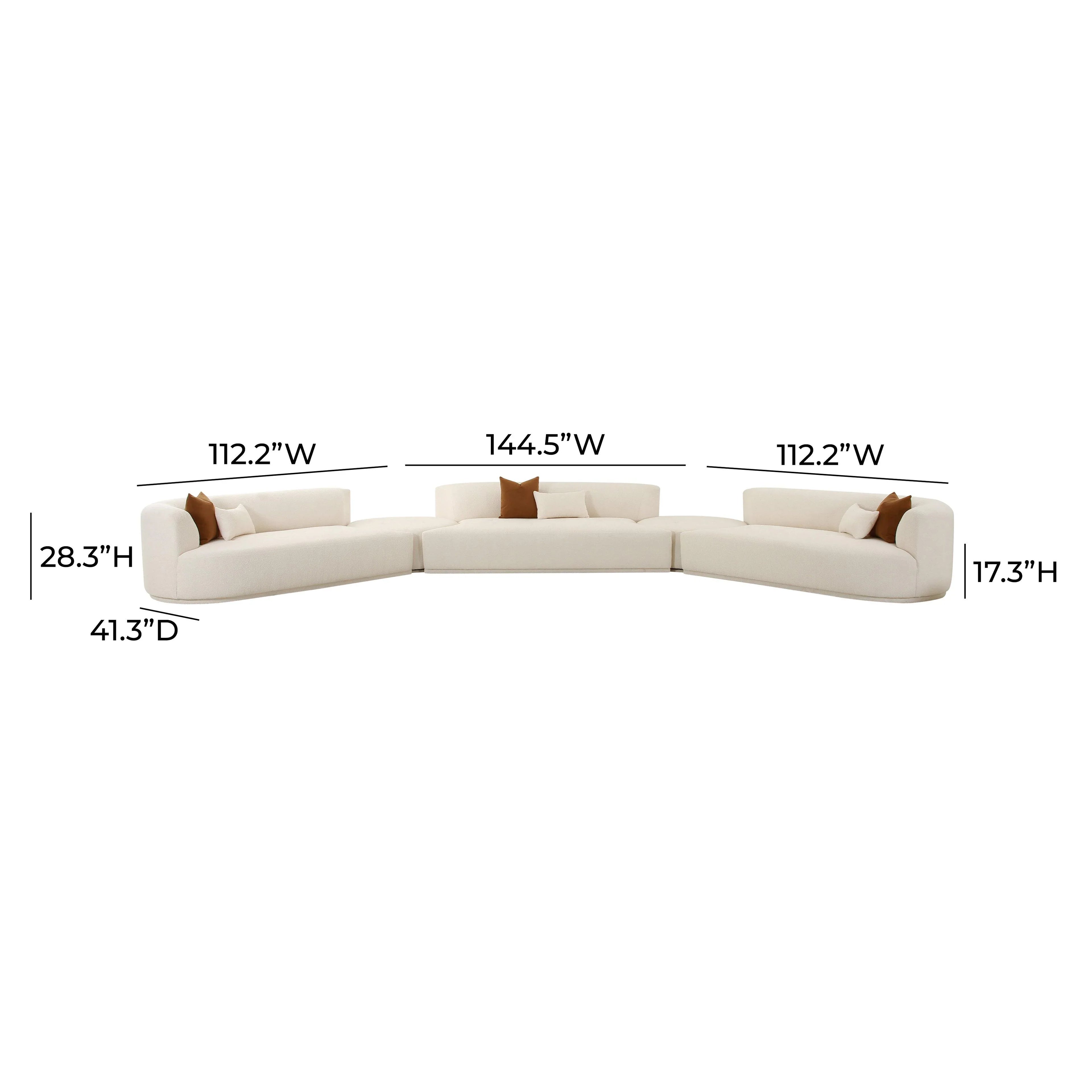Fickle 5-Piece Cream Performance Boucle Modular Sectional