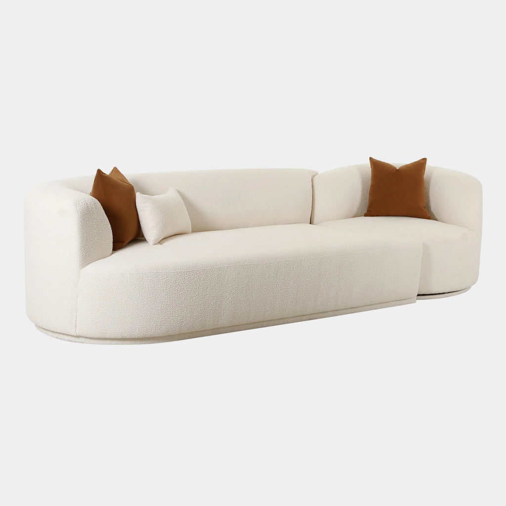 Fickle Cream Performance Boucle 2-Piece Modular Sofa