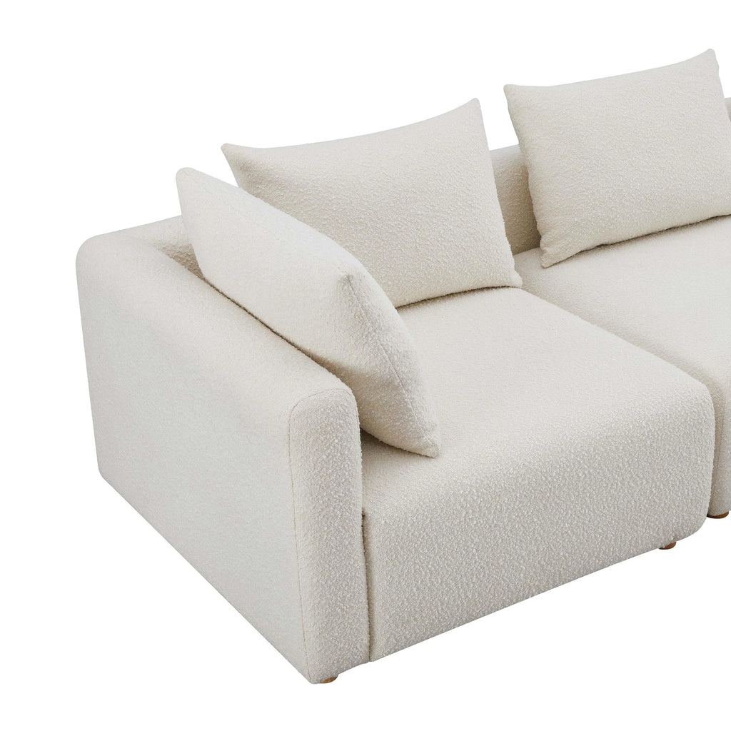 Hangover 4-Piece Cream Performance Boucle Modular Sectional