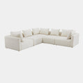 Hangover 5-Piece Cream Performance Boucle Modular L-Sectional