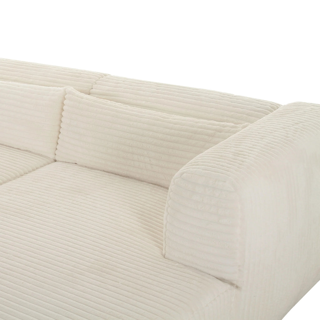 Tarra 3-Piece Fluffy Oversized Performance Corduroy Modular L-Shaped Sectional