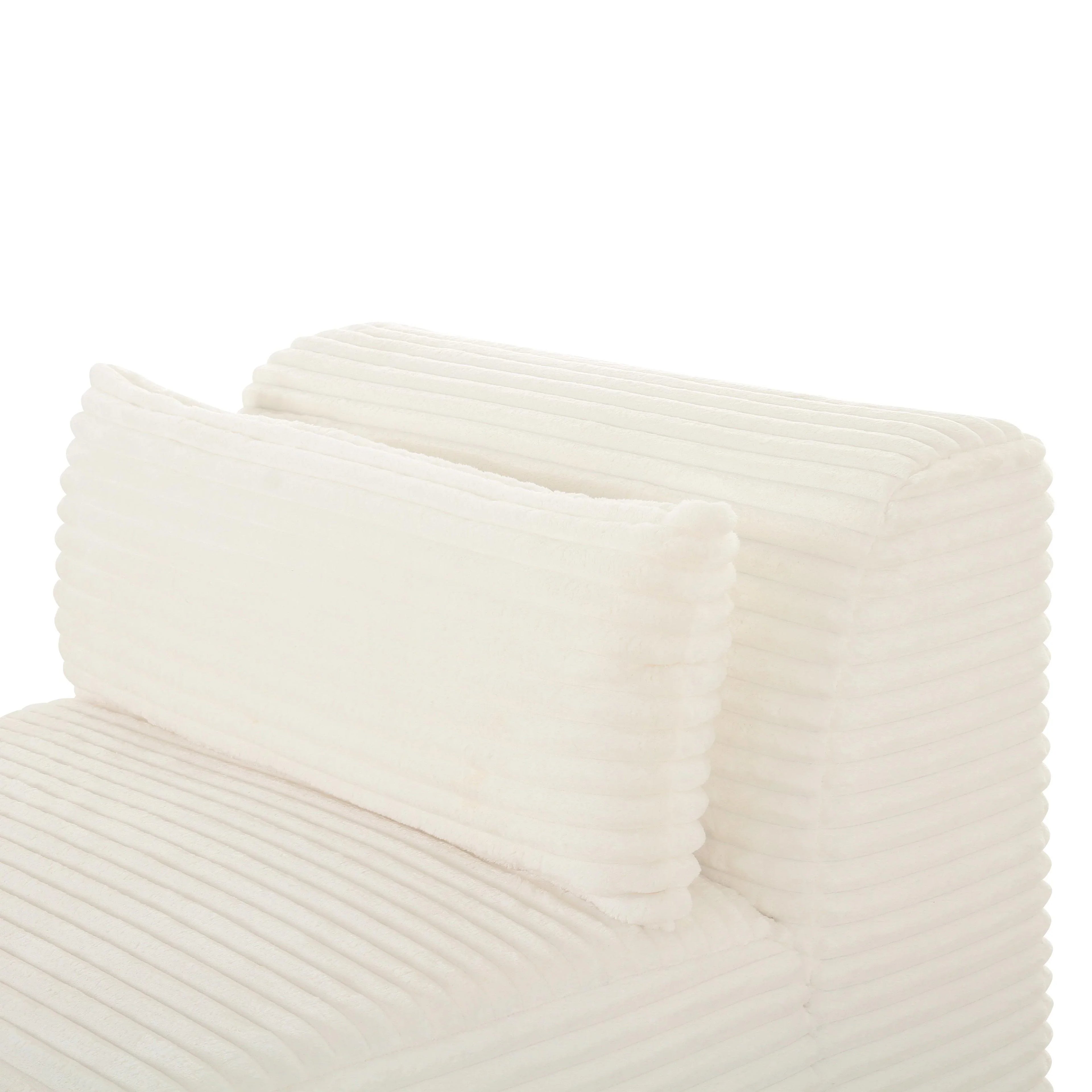 Tarra Fluffy Oversized Performance Corduroy Modular Armless Chair