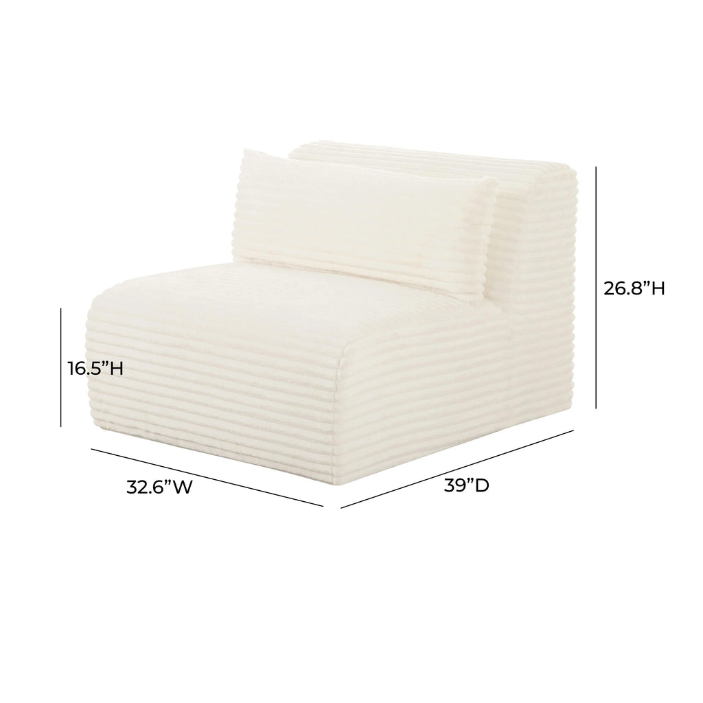 Tarra Fluffy Oversized Performance Corduroy Modular Armless Chair