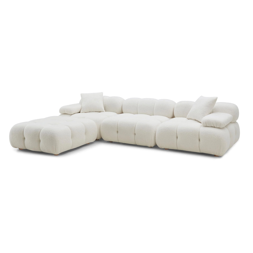 Calliope 4-Piece Performance Vegan Shearling Modular Sectional