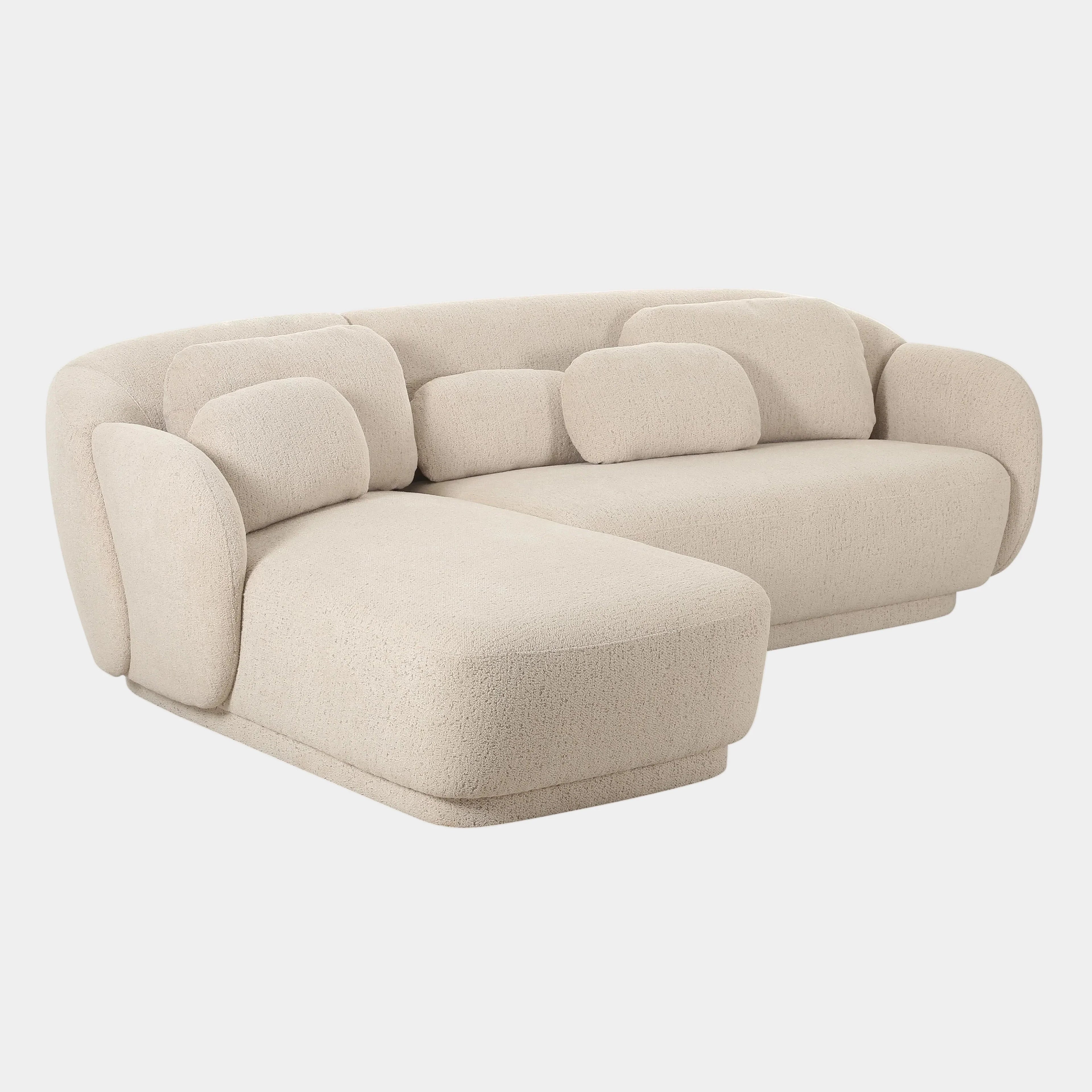 Misty 2-Piece Cream Performance Boucle L-Shaped Sectional