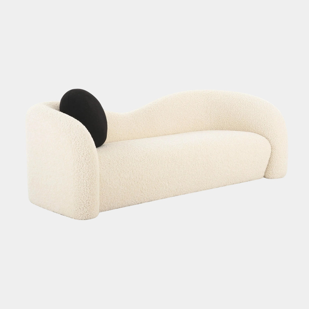 Leonie 84" Beige Faux Shearling Sofa
