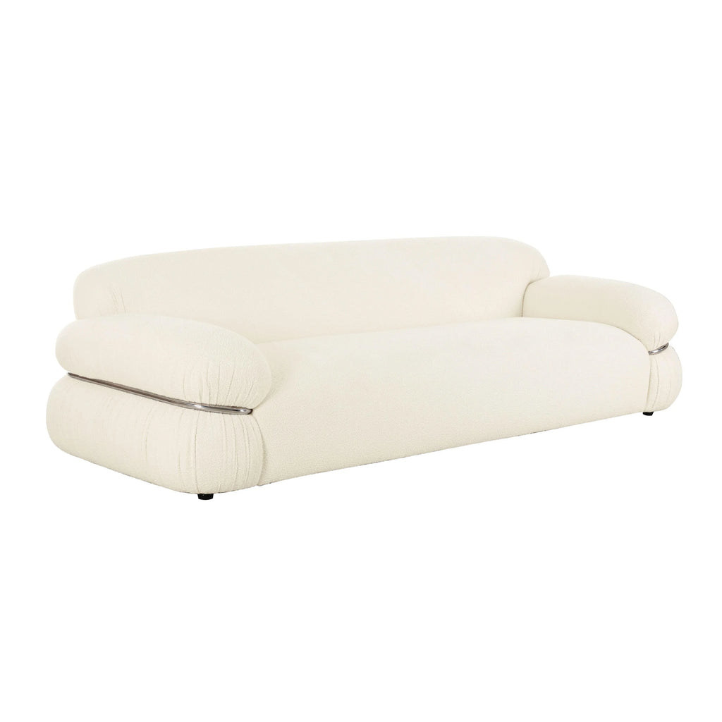 Leyla 98" Cream Performance Boucle Sofa