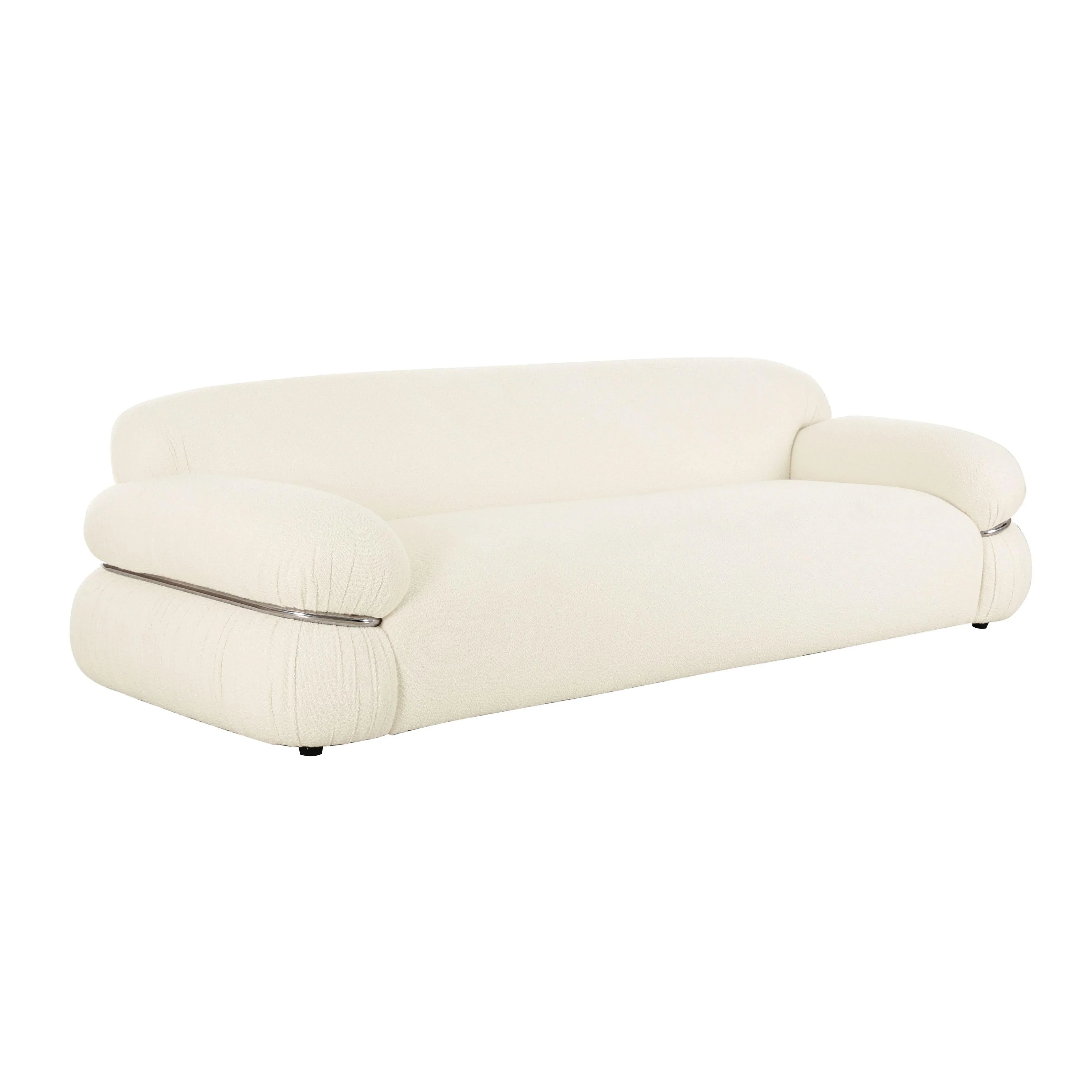 Leyla 98" Cream Performance Boucle Sofa
