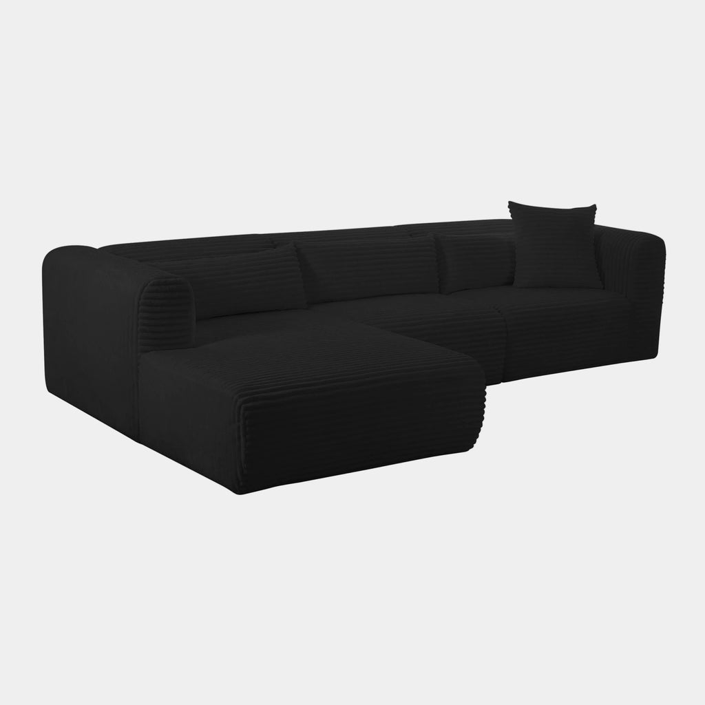 Tarra 3-Piece Fluffy Oversized Performance Corduroy Modular L-Shaped Sectional